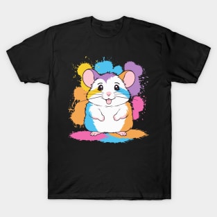 adorable Hamster Lover birthday cool splotch paint T-Shirt